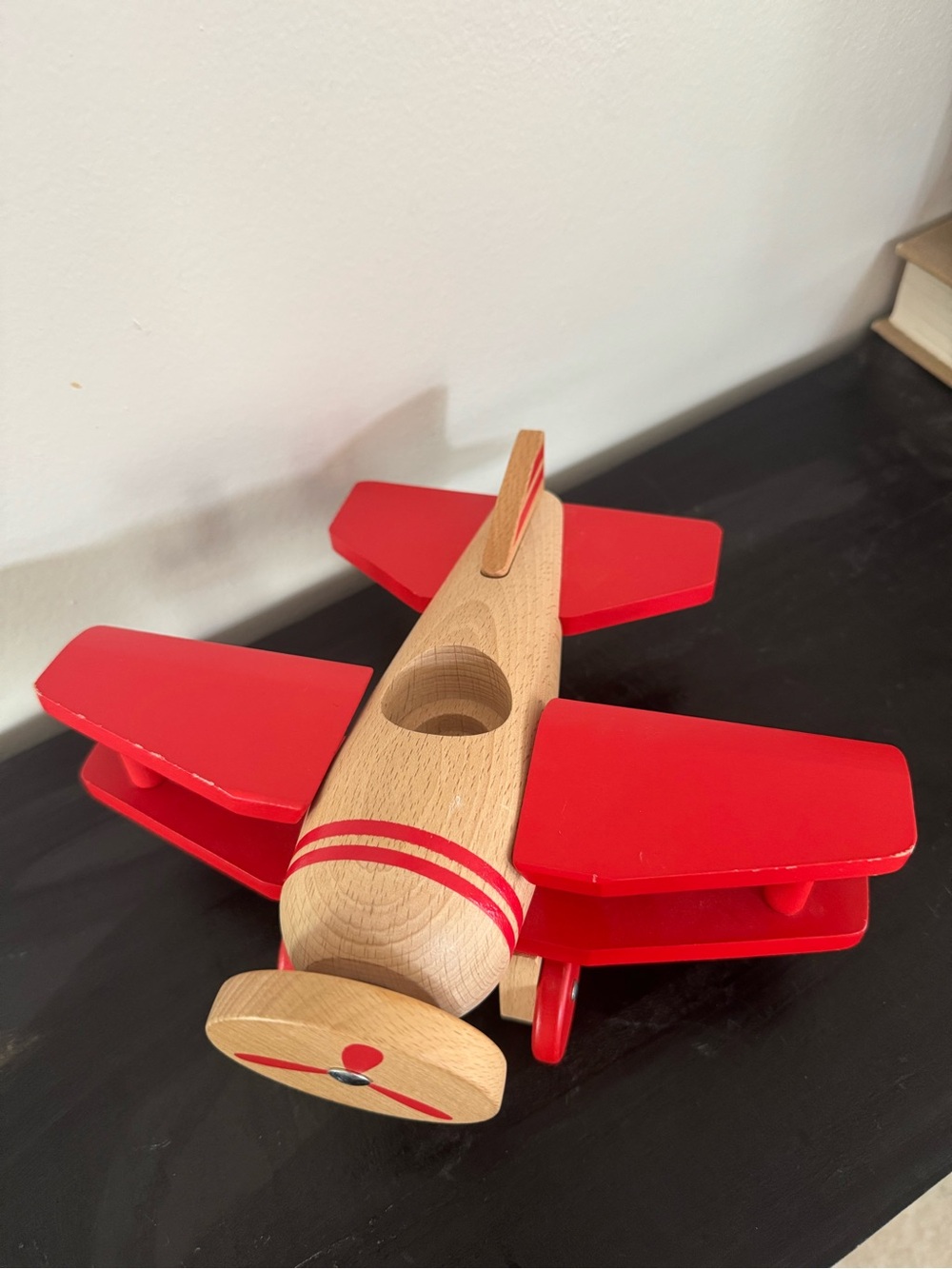 Wooden Red Biplane Toy - Classic Kids Toy Hearth & Hand Magnolia - Picture 2 of 6